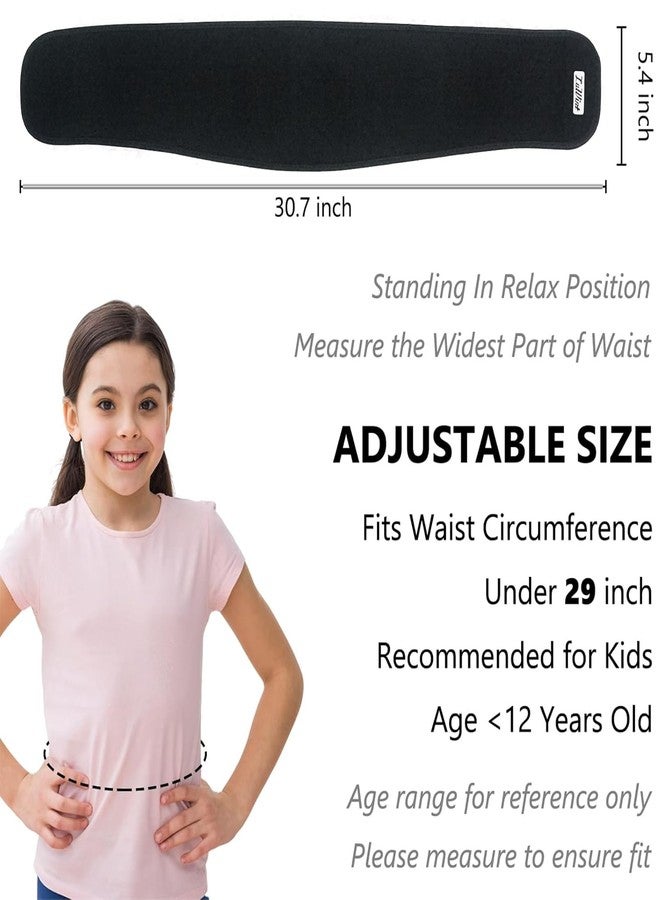 Luwint Kids Waist Belt Brace Support - Abdominal Binder Hernia Band for Waist Back Pain Relief Dance Yoga Volleyball Basketball (Black) - Image 5