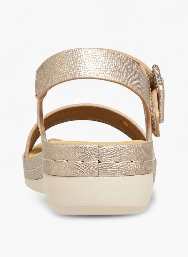 لو كونفورت صنادل بنقوش مع إغلاق بشريط لاصق