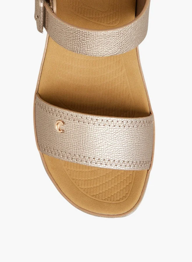 لو كونفورت صنادل بنقوش مع إغلاق بشريط لاصق