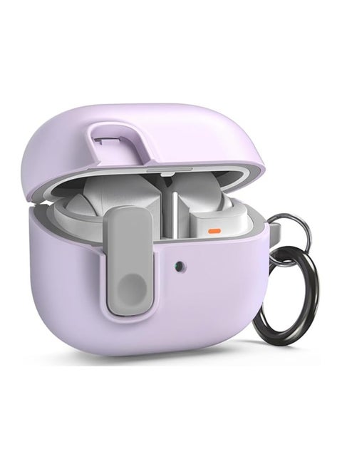Design Modern Lock Case for Galaxy Buds 3 & Galaxy Buds 3 Pro (2024), Samsung Galaxy Buds 3 / Buds 3 Pro Secure Cute Protective Cover (Light Purple)