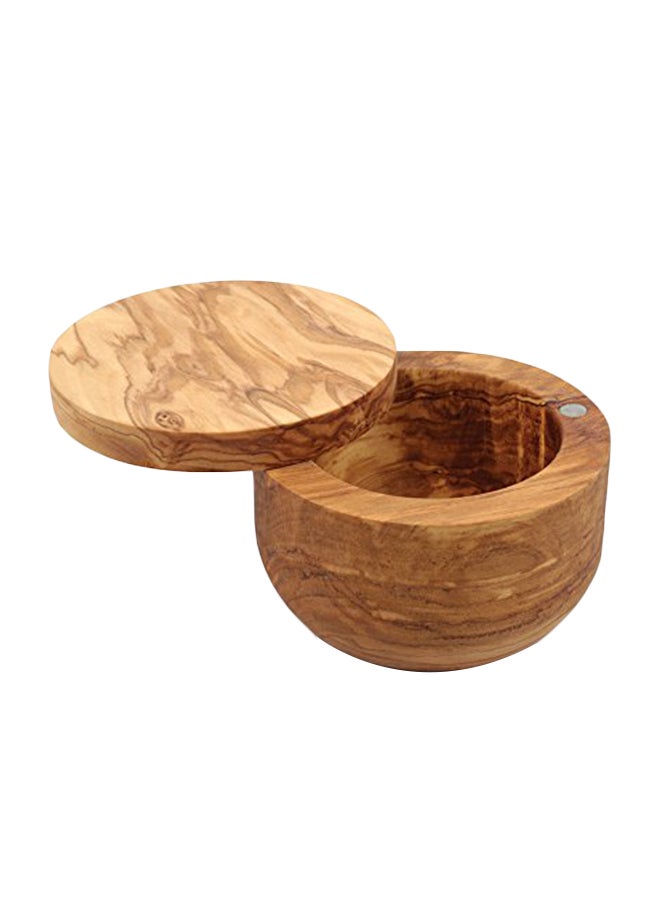 Swissmar Siena Olive Wood Salt Keeper – Small Container with Magnetic Swivel Lid, Single Compartment Countertop Jar for Sugar, Spices & Seasoning Storage, Kitchen Cooking Canister, 4.2 oz / 124 ml
