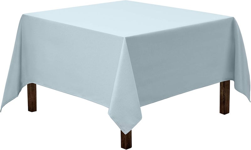 Gee Di Moda Square Tablecloth - 70 x 70 Inch Baby Blue Table Cloth for Medium Square or Round Tables - Heavy Duty Washable Fabric - for Buffet Table, Holiday Party, Dinner, Wedding & Baby Shower - Image 1