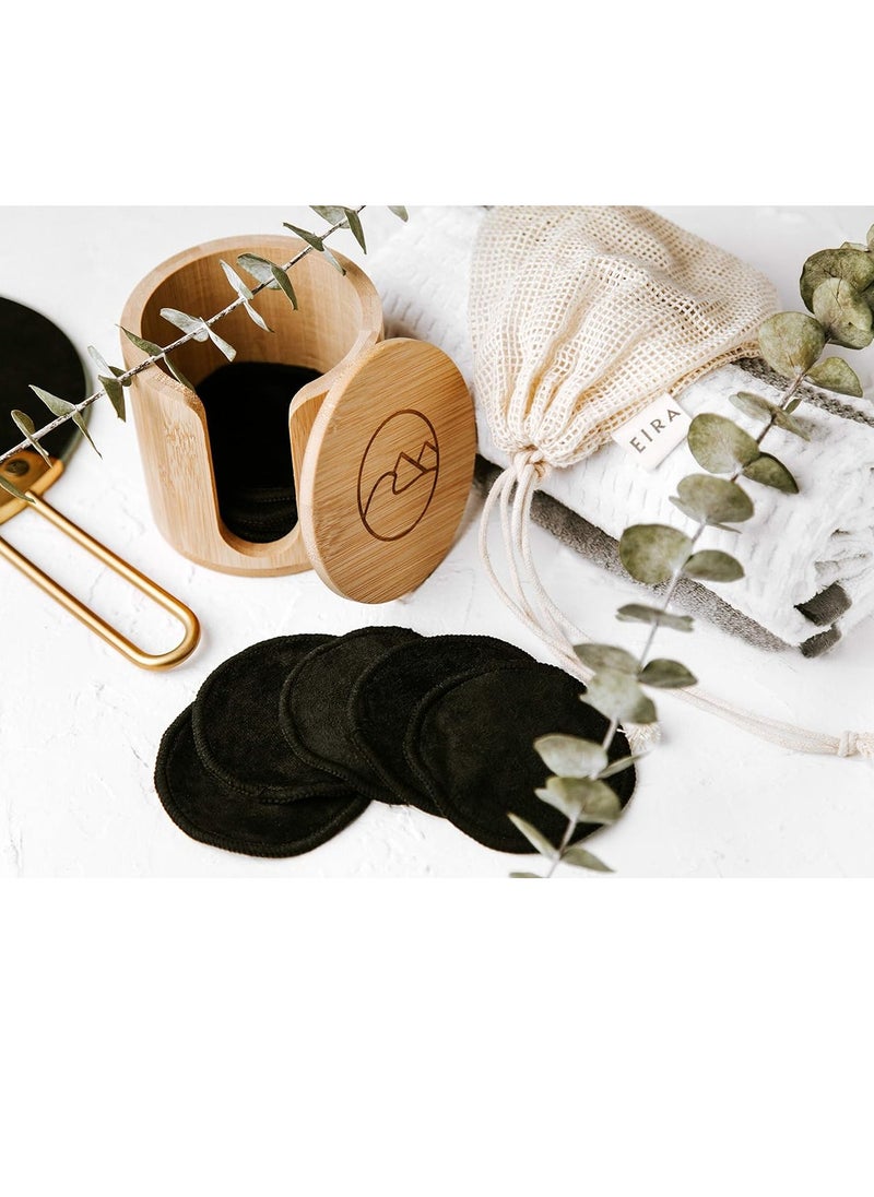 Eira Vancouver - Eira's Reusable Makeup Remover Pads | With Washable Laundry Bag | Zero Waste Facial Round | Soft Reusable Face Pad | Large Bamboo Cotton Rounds for Toner | Bamboo Holder For Storage of Cleansing Wipes - Image 1