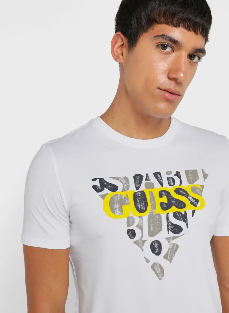GUESS Logo Crew Neck T-Shirt