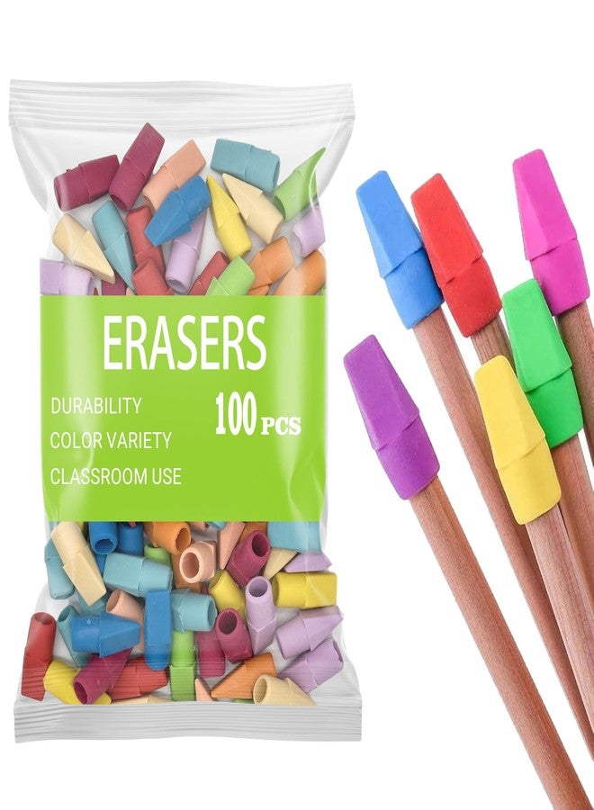 Lagincig 100PCS Cap Erasers for Pencils Pulk 10 Color Mix Erasers Toppers for Latex Free Assorted Colors School Supplies for Teachers Sudents Classroom Home and Office - Image 1