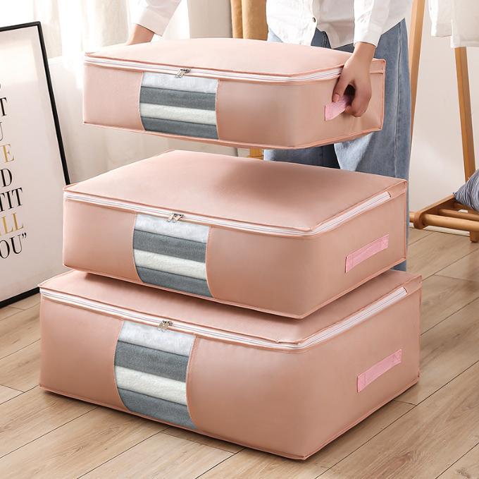 Thickened Non-Woven Quilt Storage Bag for Moving Pink 