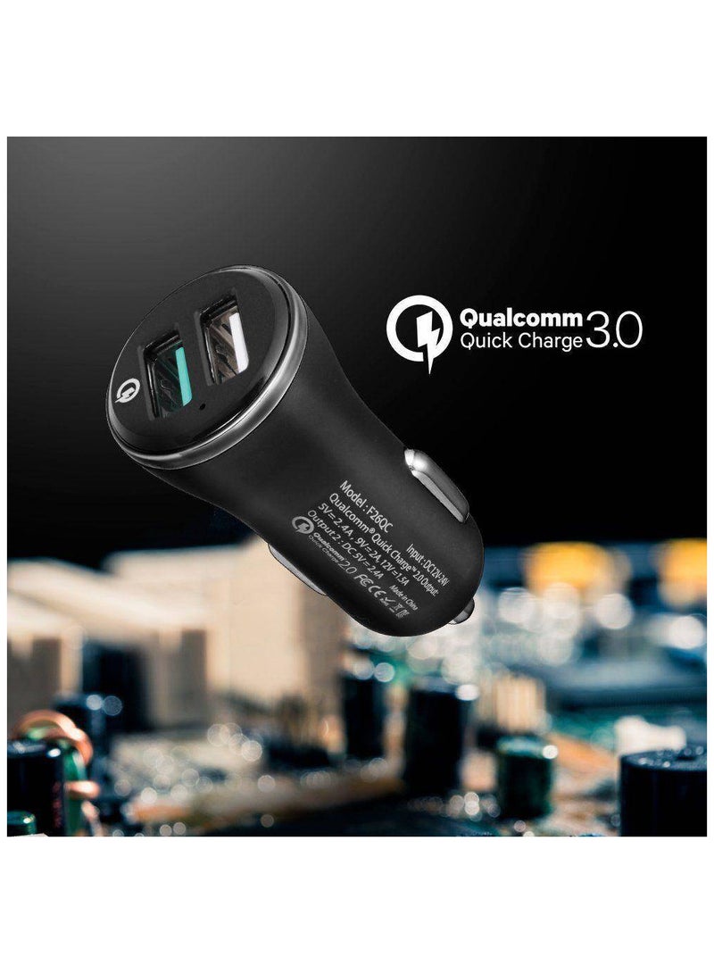 Spigen Charger Spigen F27qc Qc3.0 2-port Car Charger Black - Image 2