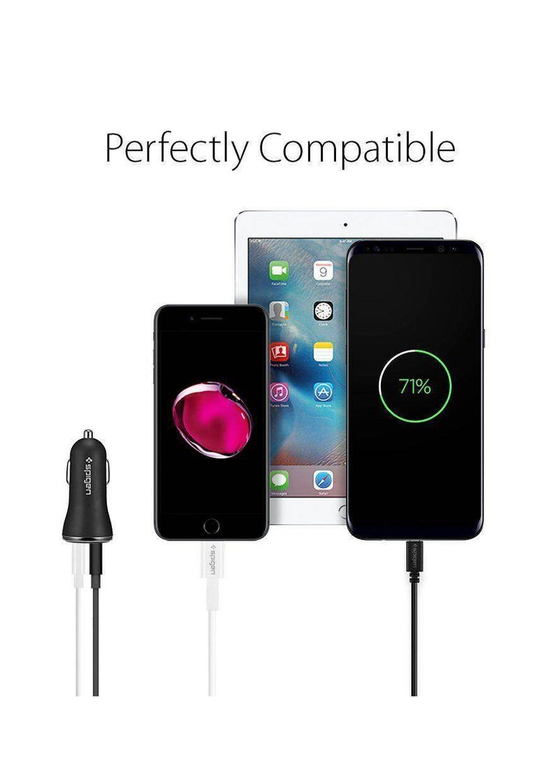 Spigen Charger Spigen F27qc Qc3.0 2-port Car Charger Black - Image 3