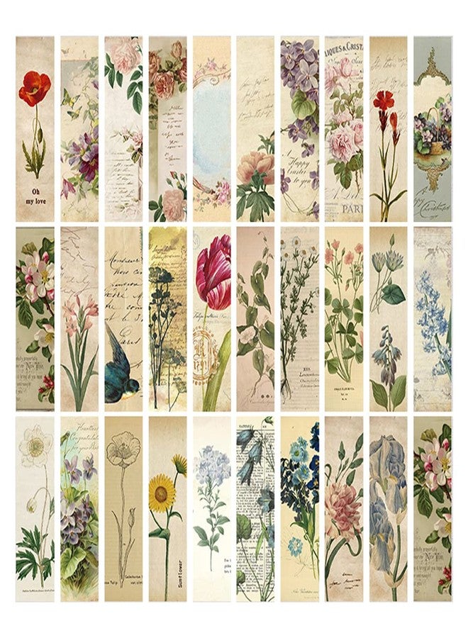 YOSCO Vintage Style Bookmarks for Women Men, 30PCS (Flower) - Image 1