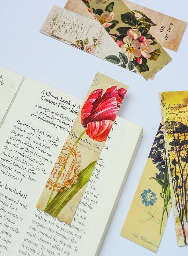 YOSCO Vintage Style Bookmarks for Women Men, 30PCS (Flower) - Image 4