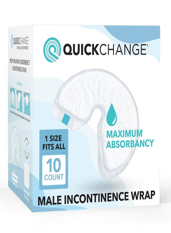 QuickChange Men's Incontinence Wrap, Maximum Absorbency Folding Pad Designed for Men with Reduced Mobility. Fits Inside Diapers or Briefs. (10 Count Trial Pack) - Image 1