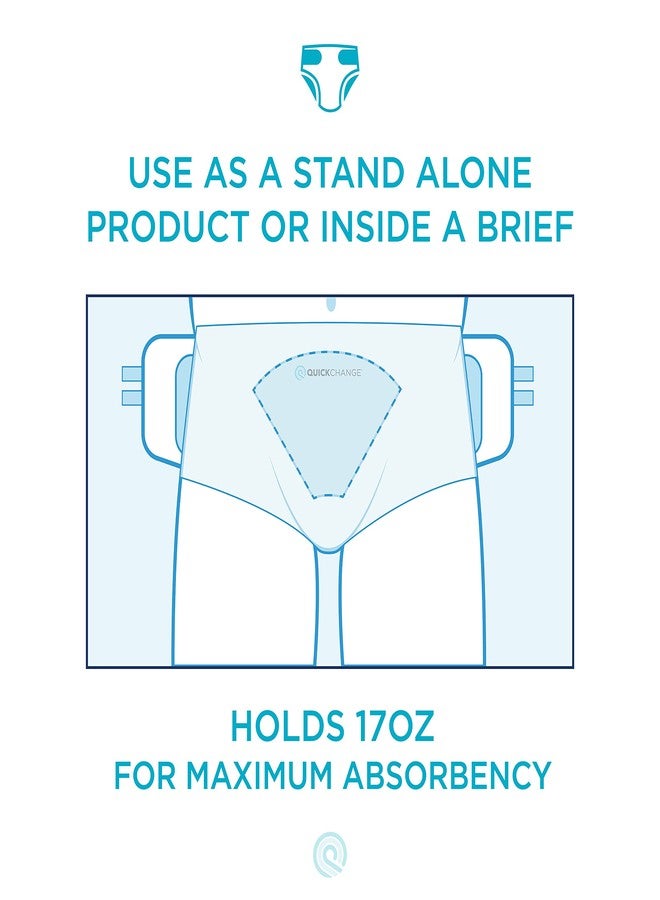 QuickChange Men's Incontinence Wrap, Maximum Absorbency Folding Pad Designed for Men with Reduced Mobility. Fits Inside Diapers or Briefs. (10 Count Trial Pack) - Image 5