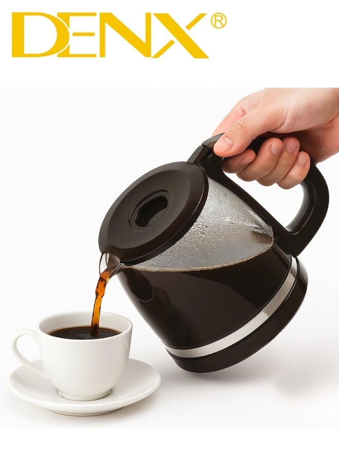 DENX Coffee Maker DX3415 – 1.5L Capacity, 900W Power, High-Density Filter, Brews up to 12 Cups in 11 Minutes, Suitable for Coffee and Tea, Elegant Design with On/Off Light Indicator - Image 2