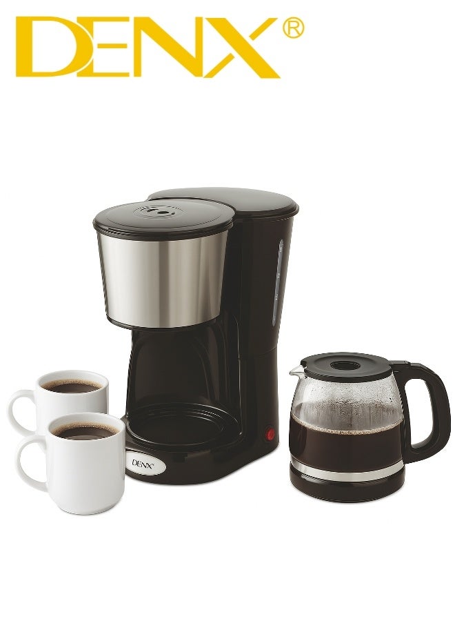 DENX Coffee Maker DX3415 – 1.5L Capacity, 900W Power, High-Density Filter, Brews up to 12 Cups in 11 Minutes, Suitable for Coffee and Tea, Elegant Design with On/Off Light Indicator - Image 3