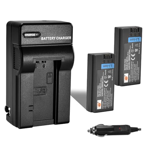 DSTE Replacement for 2X NP-FC10 Battery + DC06 Travel and Car Charger Adapter for Sony DSC-F77 F77A FX77 P10 P12 P2 P3 P5 P7 P8 P9 V1 Camera as NP-FC11 - Image 1