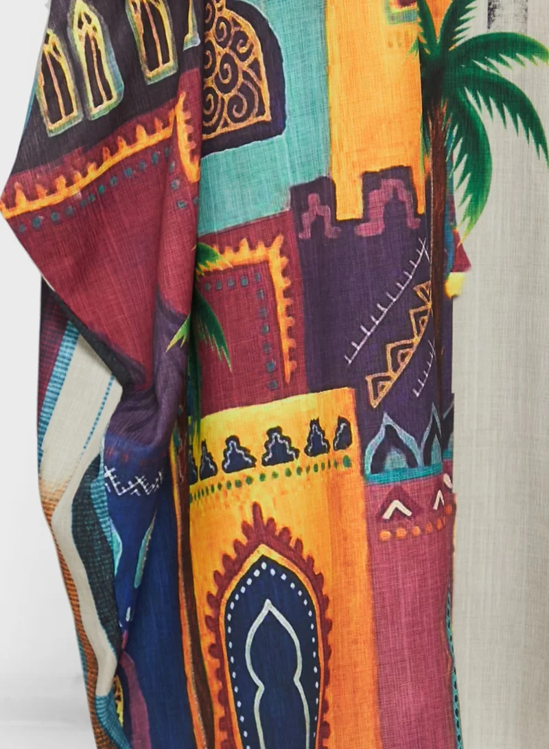 Thouq Printed Jalabiya