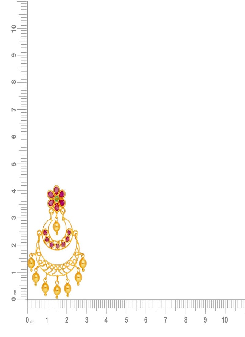 Malabar Gold and Diamonds 22 Carat 916 Purity Precia Gemstone Earrings PRGGEN042ER1Y  - Image 4