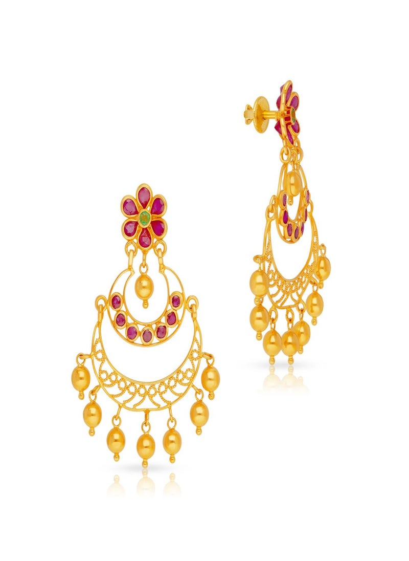 Malabar Gold and Diamonds 22 Carat 916 Purity Precia Gemstone Earrings PRGGEN042ER1Y  - Image 1