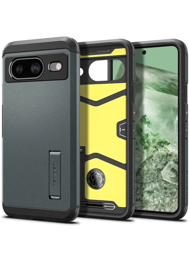 Spigen Tough Armor for Google Pixel 8 Case Cover with Extreme Impact Foam - Abyss Green