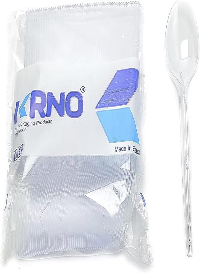 KRNO Disposable Plastic Spoon - 100 pieces - Transparent