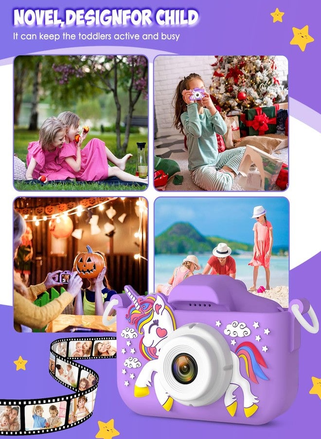 Desuccus Kids Camera Toys for 3-12 Year Old Girls Unicorn Camera for Kids,Chritmas Birthday Festival Gifts for Girls，Digital Video Camera for Toddler 32G SD Card - Image 4