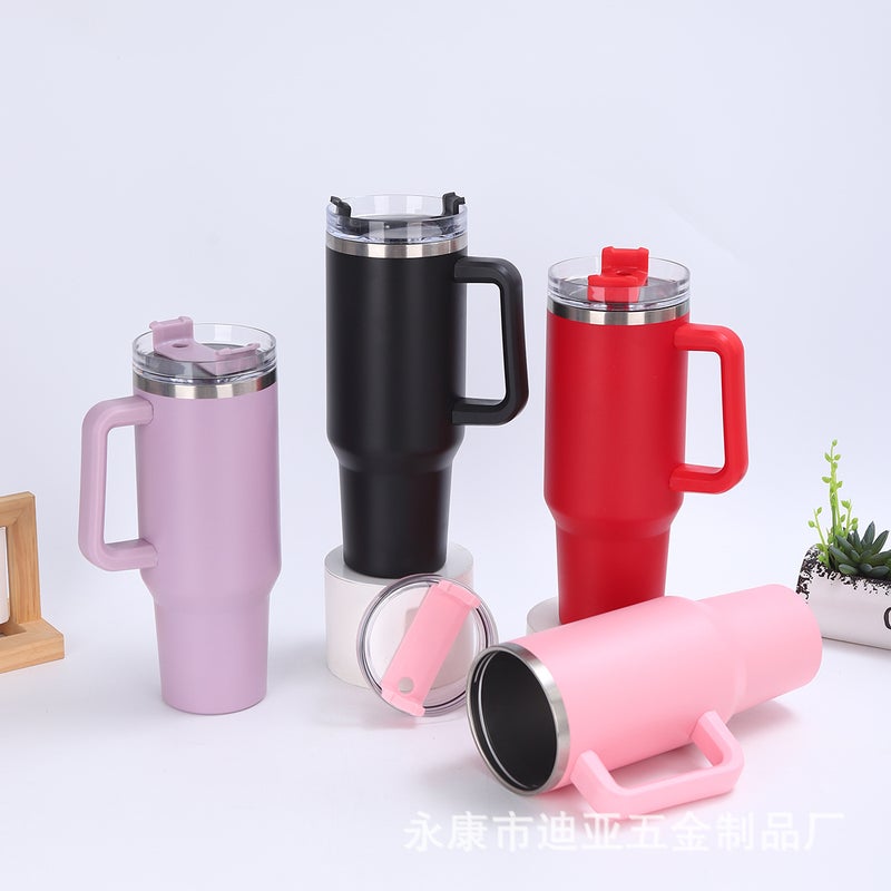 40Oz First-Generation Second-Generation Ice Cup Large-Capacity Car Thermos Vacuum Double-Layer With Handle Suction Tube Cup - Image 5