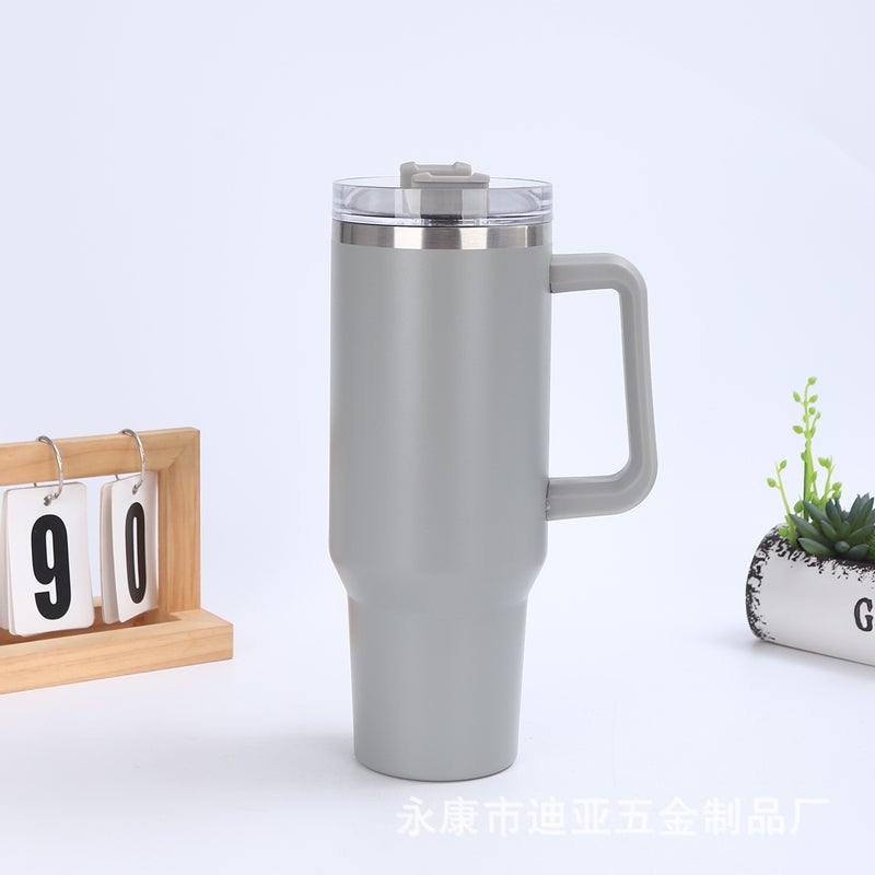 40Oz First-Generation Second-Generation Ice Cup Large-Capacity Car Thermos Vacuum Double-Layer With Handle Suction Tube Cup - Image 1