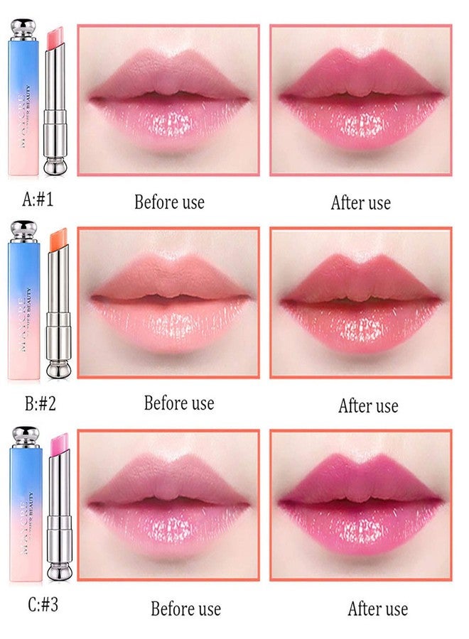 Petansy 3 Colors Jelly Lipstick Set Moisturizing Magic Temperature Color Changing Long Lasting Lip Balm - Image 2
