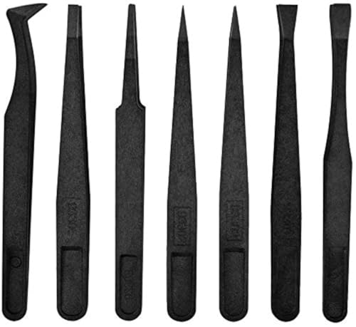 Marrywindix 7pcs Precision Anti-static Tweezers, Marrywindix Plastic Tweezers for Electronics Jewelry-making Repairing - Image 1