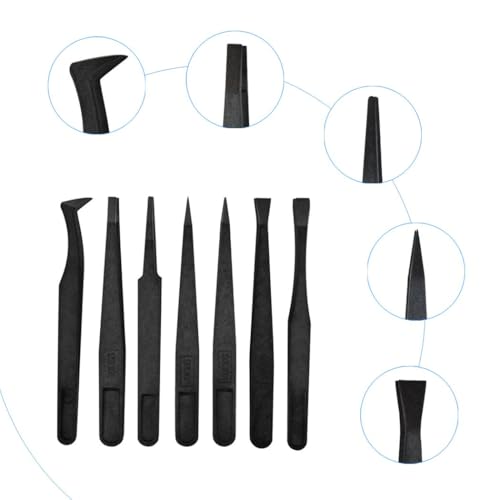Marrywindix 7pcs Precision Anti-static Tweezers, Marrywindix Plastic Tweezers for Electronics Jewelry-making Repairing - Image 5