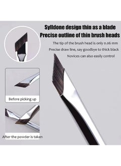 HS 2PCS Angled Eyeliner Brush Eyeshadow Brushes Eyebrow Brush Liquid Eyeliner Brush Makeup Brush  - Image 2