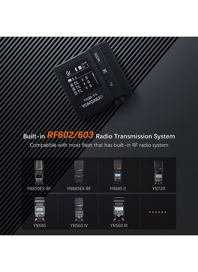 YONGNUO YN32-TX TTL Wireless Flash Trigger 2.4G Flash Transmitter Built-in Battery Multiple Flash Modes with USB Port Replacement for Sony Camera with MI Hot Shoe for YN685/ YN560 II/ YN650EX  - Image 3