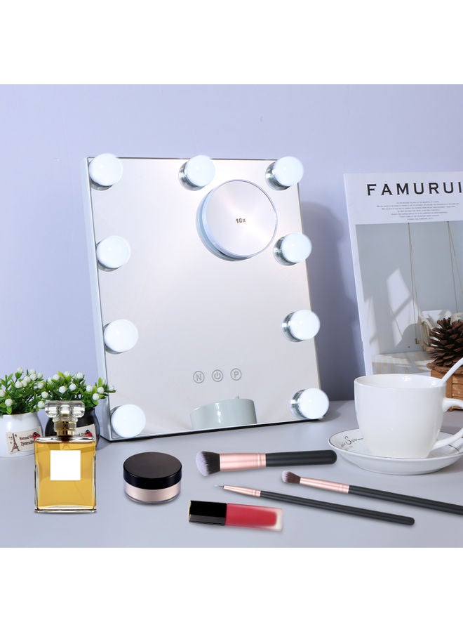 تومشاين مرآة توضع على سطح الطاولة مزودة بإضاءة و9 لمبات متعدد الألوان 34.5 x 15 x 31سم - Image 3