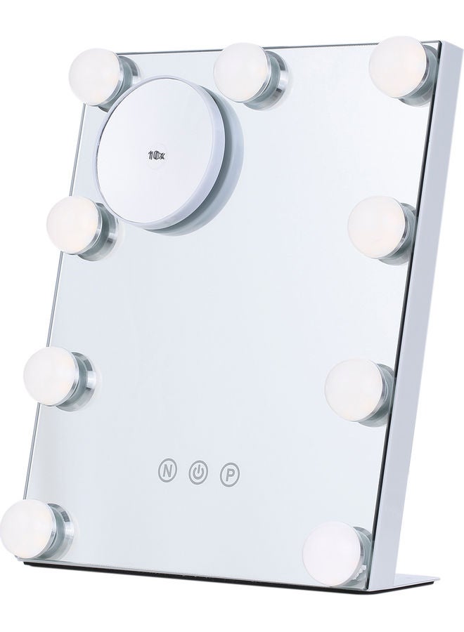 تومشاين مرآة توضع على سطح الطاولة مزودة بإضاءة و9 لمبات متعدد الألوان 34.5 x 15 x 31سم - Image 1