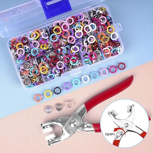 AAMATY Snap Button Fastener Kit with Pliers Tool (100 Sets) – Metal Press Stud Buttons for Clothes, Leather, Bags, DIY Craft – Stainless Steel Snap Kit with Storage Box (Multicolor) AADIVY - Image 5
