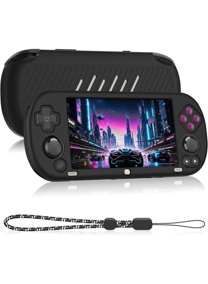 1Pcs Silicone Case Compatible with Trimui Smart Pro 5-Inch, Anti-Scratch, Washable, Shockproof Protective Cover for Trimui Smart Pro Handheld Game Console with Lanyard - Image 1