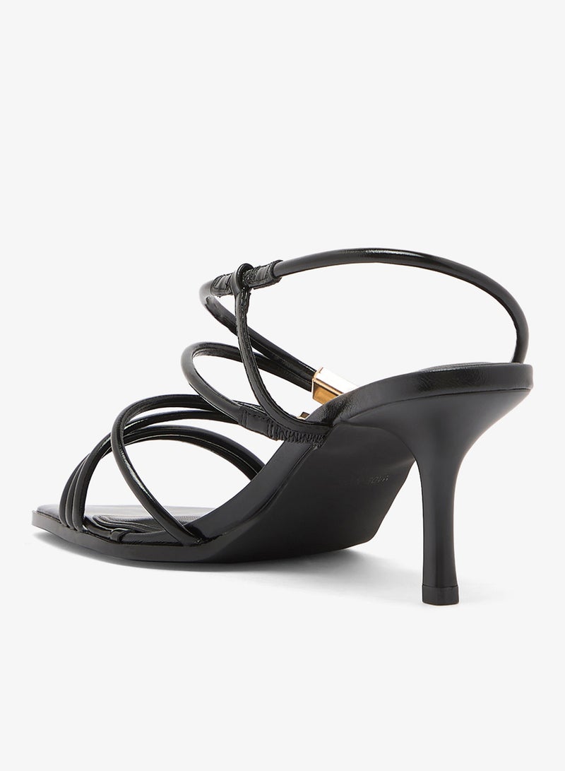 Truffle Strappy Detail Mid Heel Sandals - Image 3