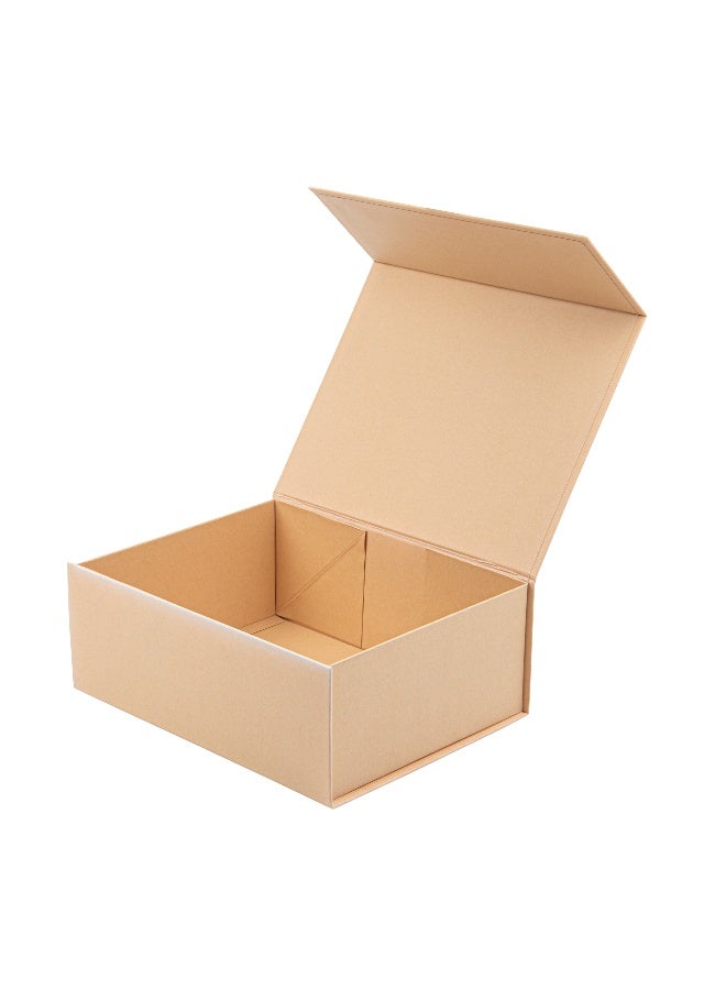 Restaurantware Gift Boxes 10 Pack Of 10" x 8" x 4" Magnetic Closure Collapsible Boxes Grease-Resistant Kraft Paper Storage Containers For Bakeries, Treats, Groomsman And Bridesmaid Proposals - Image 1