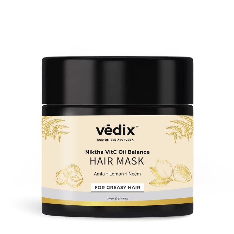 Vedix Ayurvedic Hair Mask For Hair Growth Customized Niktha Vitc Oil Balance Hair Mask For Oily Hair With Amla  Lemon  Neem  200Gm 1 Count - Image 1
