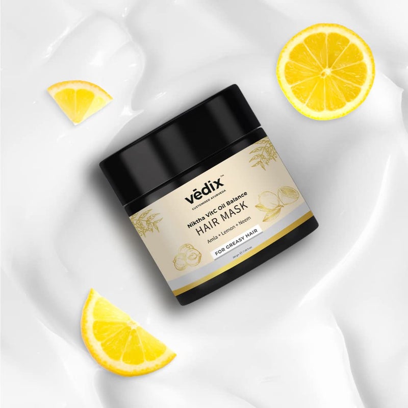 Vedix Ayurvedic Hair Mask For Hair Growth Customized Niktha Vitc Oil Balance Hair Mask For Oily Hair With Amla  Lemon  Neem  200Gm 1 Count - Image 2