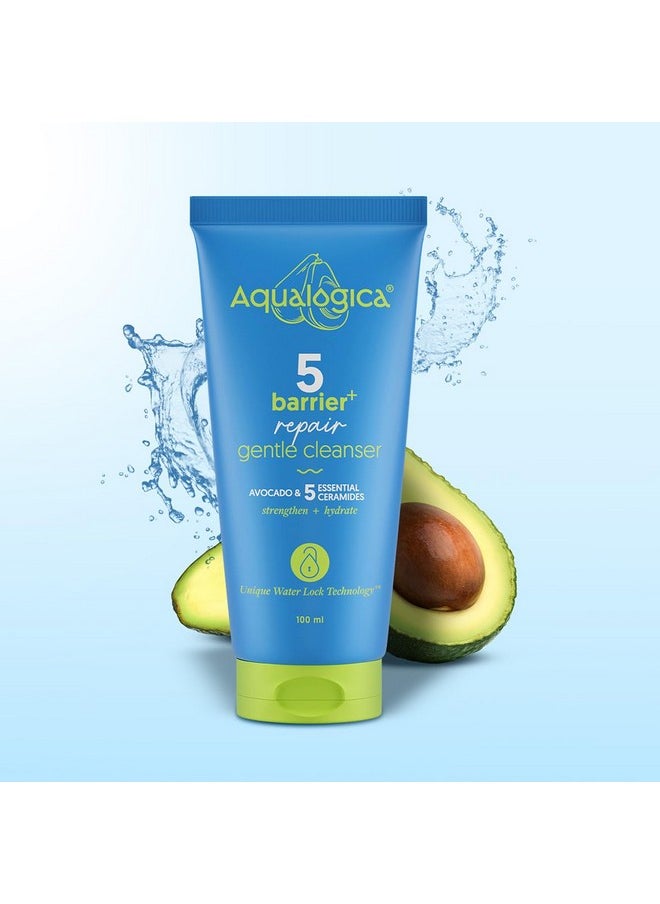Aqualogica - 5 Barrier+ Repair Gentle Face Cleanser With Avocado & 5 Essential Ceramides100Ml Dry To Normal Sensitive Skinstrengthens Skin Barriernonoil Strippinggently Cleanses & Hydratesmen & Women - Image 1