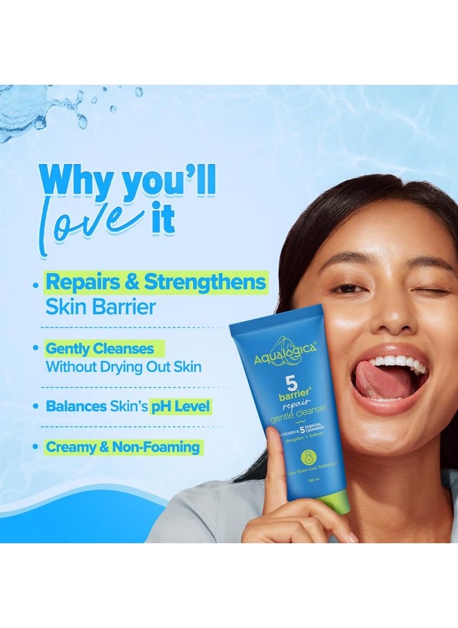 Aqualogica - 5 Barrier+ Repair Gentle Face Cleanser With Avocado & 5 Essential Ceramides100Ml Dry To Normal Sensitive Skinstrengthens Skin Barriernonoil Strippinggently Cleanses & Hydratesmen & Women - Image 1