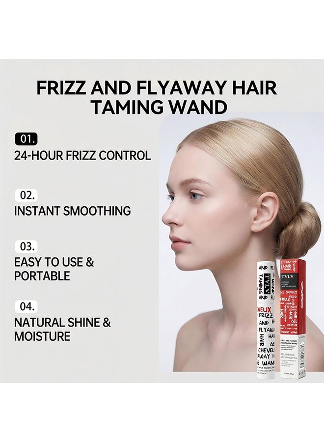 TVLV Hair Taming Wand, Anti Frizz Hair Flyaway Wax Tamer-Edge Brush, Hair Mascara Styling Gel, Small Broken Hairs Styling Wax Stick Hair Gel - 12ml - Image 3
