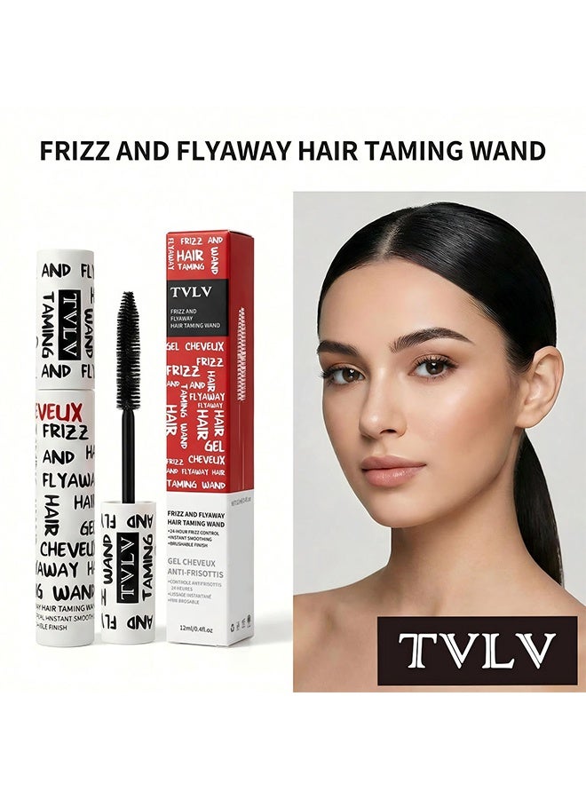 TVLV Hair Taming Wand, Anti Frizz Hair Flyaway Wax Tamer-Edge Brush, Hair Mascara Styling Gel, Small Broken Hairs Styling Wax Stick Hair Gel - 12ml - Image 1