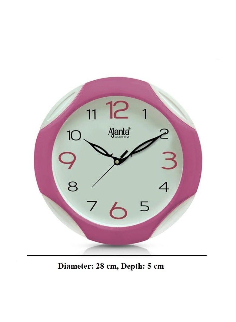 Ajanta Wall Clock, Simple Clock - 2117 - Pink - Image 2