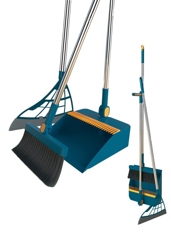 HAWAWA 3pcs Broom and Dustpan Set , Dustpan and Broom Set, Long Handle Broom and Dustpan Combo for Home Kitchen Room Office Lobby Indoor Floor Cleaning Dustpan Broom Set  - Image 1