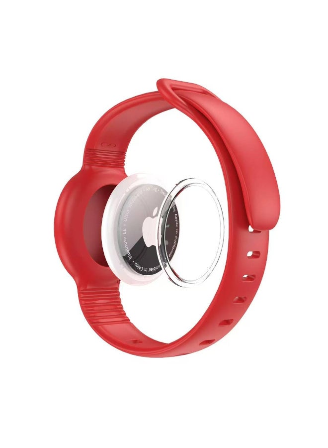 Silicone Waterproof AirTag Bracelet for AirTags, Hidden Design Wristband Case with Drop Protection, Comfortable Kids and Adult Tracker Band,(Red) - Image 1