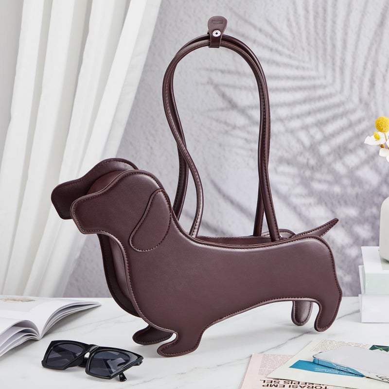 Dansydaisy Dachshund Bag, Gifts for Women Purse Dachshund Dog Shaped Shoulder Bag Cute Pet PU Leather Tote Handbag for Puppy Lovers Mom Daughter Friends Weiner Sausage Dog Birthday Gifts - Image 3