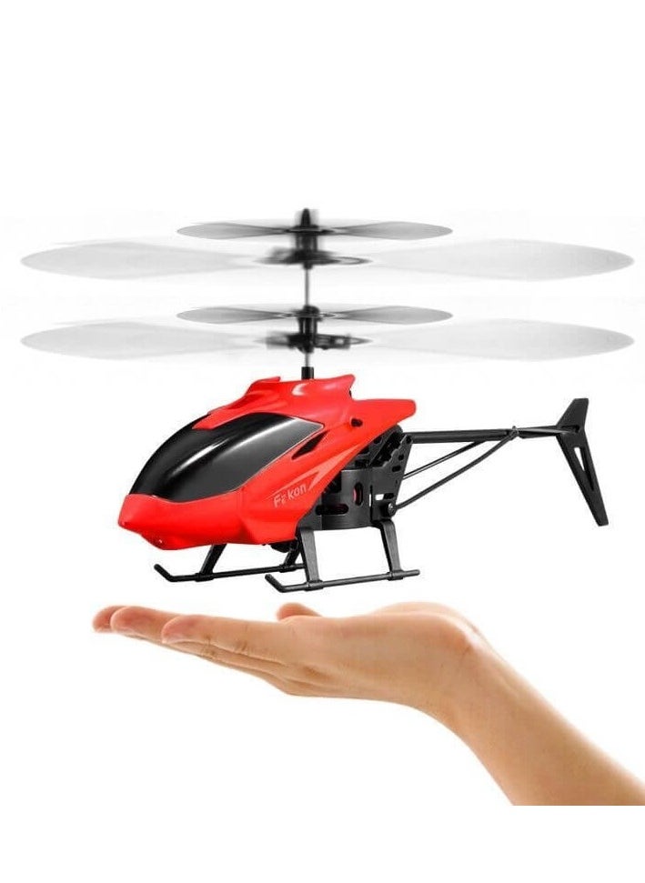 SARAQITA - Toy Helicopter with Sensor and Remote Control - Red Rechargeable Flying Toy Kids Friendly - Image 1