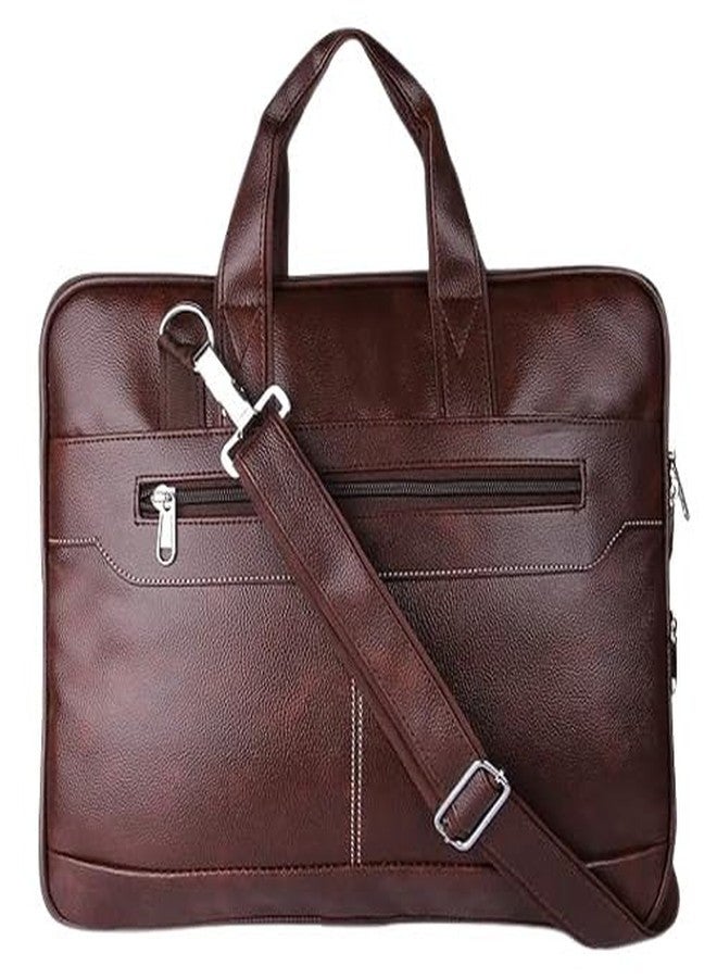 SSBC Synthetic Leather Briefcase Best Laptop Messenger Bag Satchel for Men with Handle and Detachable Shoulder Strap Bag for Men with standard Size 15.6 Inch - Brown - Image 3